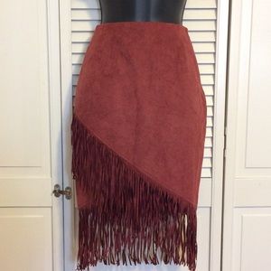 Fringe Suede Skirt